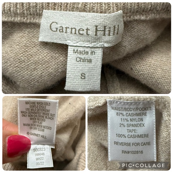 Garnet Hill Washable Cashmere Essential Pants in Tan size S - Picture 13 of 13
